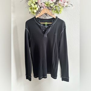 Mens Timberland black long sleeve Henley size L